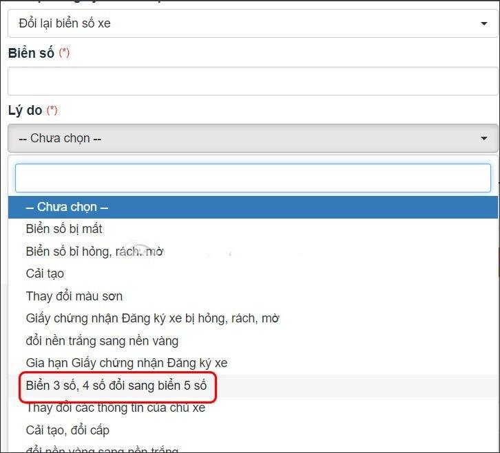 Cách đổi biển 3 số, 4 số sang 5 số online