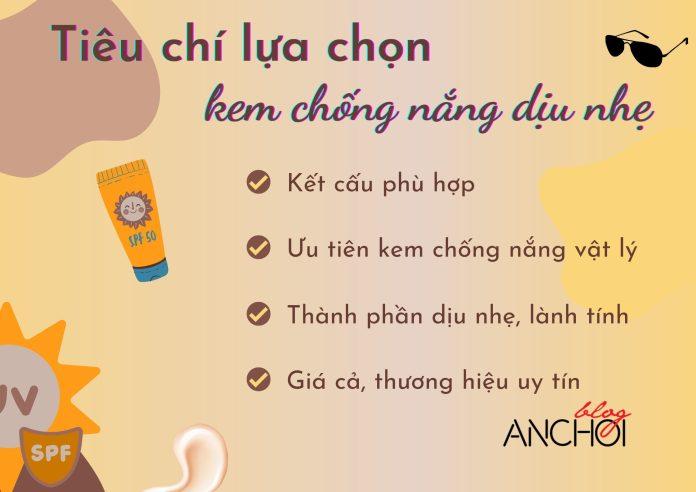 kem chống nắng dịu nhẹ