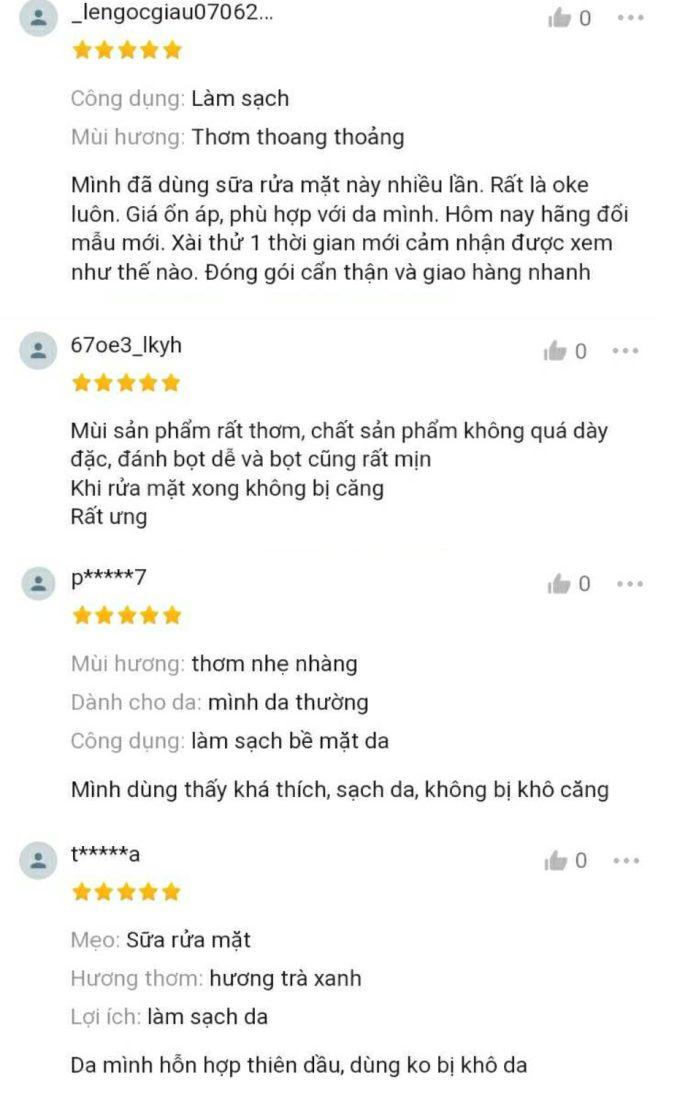 Đánh giá của khách hàng trên Shopee