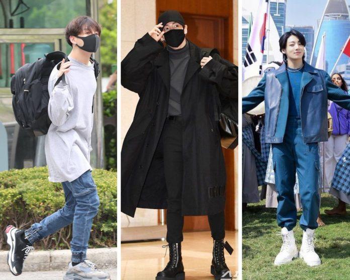 Những đôi giày hầm hố chinh phục mọi style của Jungkook. (Nguồn: Internet)