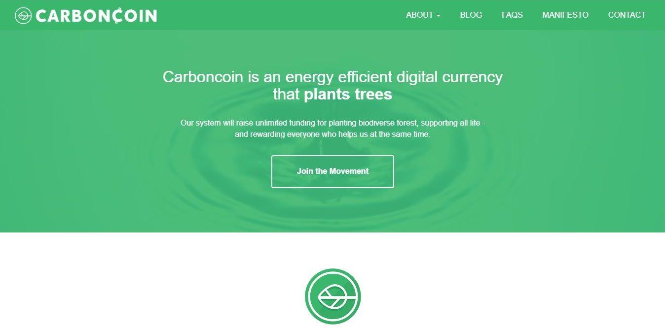 Trang chủ của Carboncoin (Ảnh: Internet)