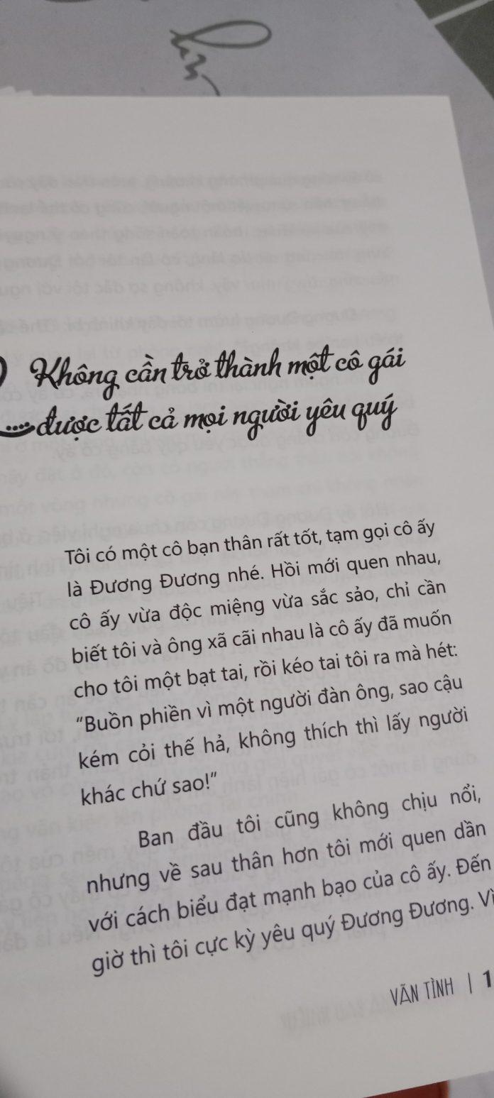 "Không cần trở thành một cô gái được tất cả mọi người yêu quý" (Ảnh: bởi tôi)