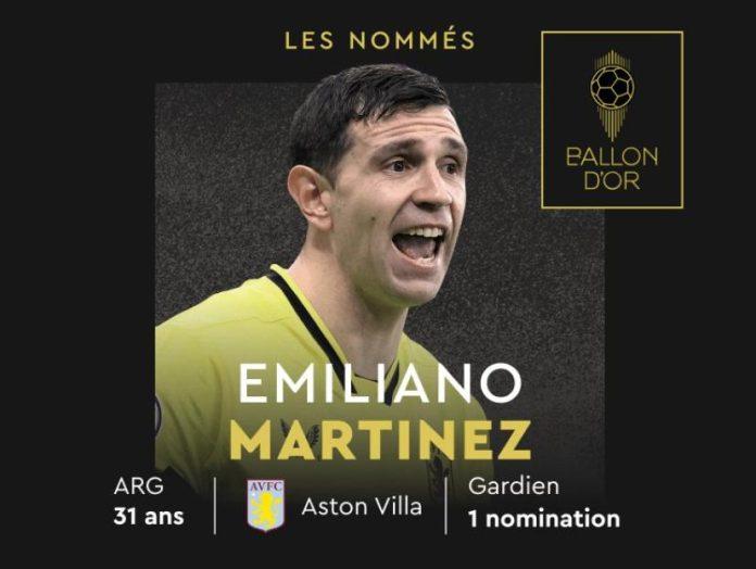 Emiliano Martinez cùng 2 người đồng đội ở vị trí tiền đạo của Argentina cũng góp tên trong danh sách đề cử. Anh và Bounou là 2 thủ môn duy nhất góp mặt. (Ảnh: France Football)