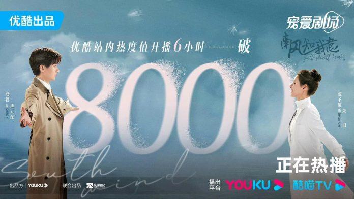 Gió Nam Hiểu Lòng Tôi phát 8000 nhiệt trên Youku sau 6h phát sóng (Nguồn: internet)