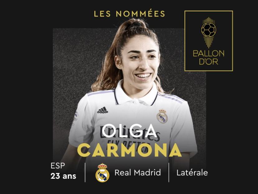 Olga Carmona - người ghi bàn ấn định chiến thắng cho Tây Ban Nha góp mặt trong danh sách đề cử Ballon D'or 2023 (Ảnh: France Football).