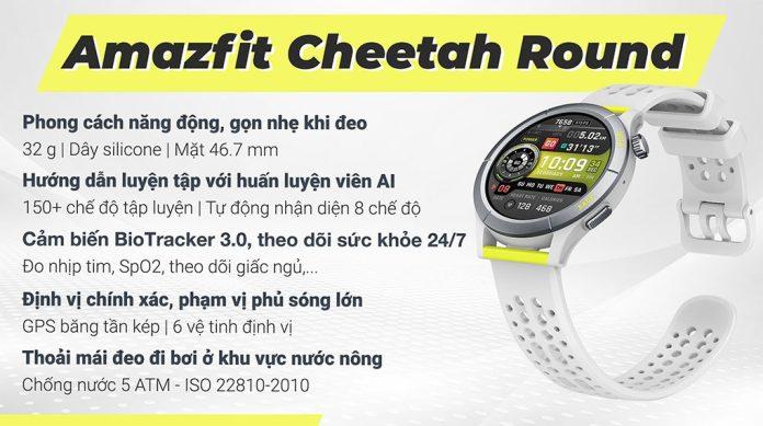 Amazfit Cheetah Round với nhiều tính năng nổi bật (Ảnh : Internet)