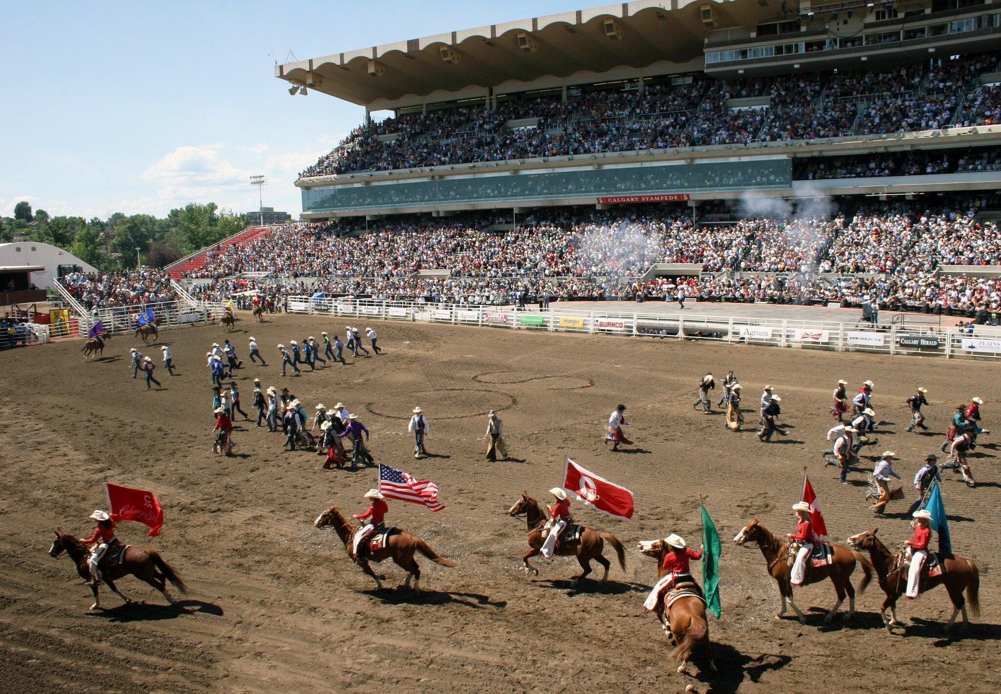Chương trình biểu diễn cưỡi ngựa ở Calgary. (Nguồn: Internet)
