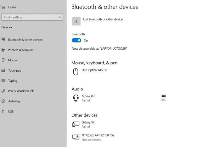 Thiết lập kết nối Bluetooth trên Windows 10 (Ảnh: Internet)