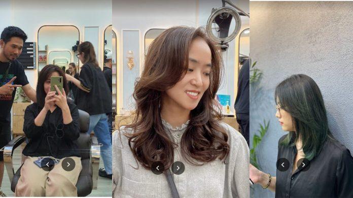 Hình ảnh khách hàng tại salon làm tóc