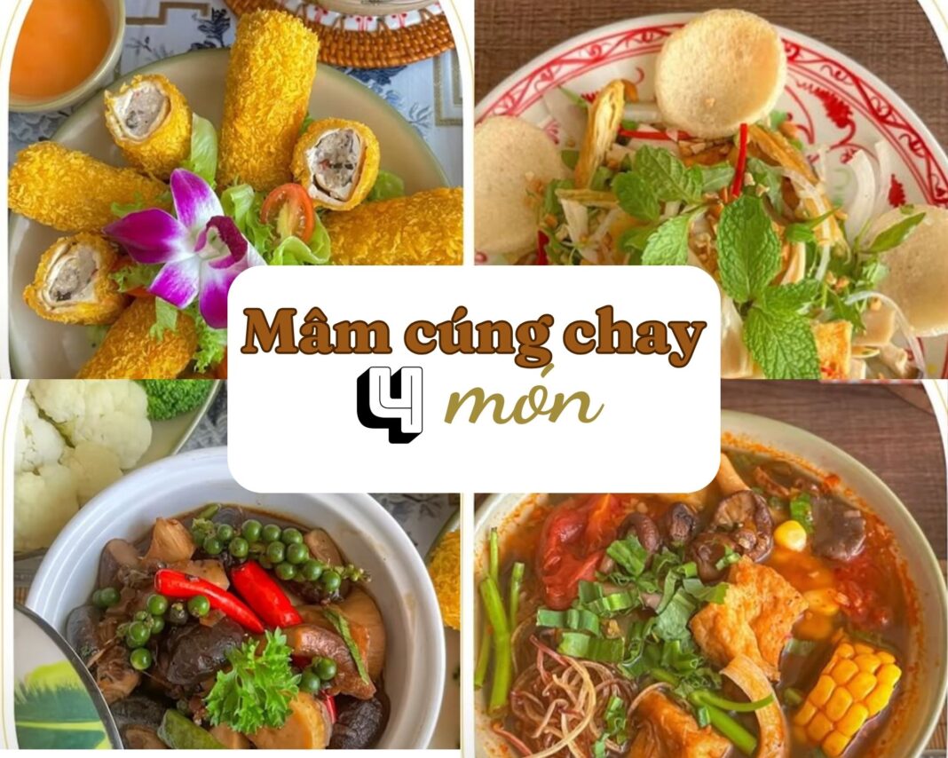 Mâm cúng chay ngày Tết 4 món - Bạn có thể tham khảo! (Nguồn: Internet)