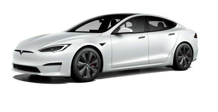 Bánh xe Tempest 19 inch của xe Model S Plaid màu trắng (Ảnh: Internet)