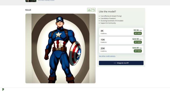 Plugger.ai vẽ truyện tranh về Captain America (Ảnh: Internet)