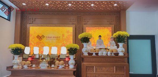 Ví dụ mẫu đặt và bài trí bàn thờ Phật theo phong thủy (ảnh: Internet)