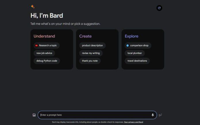 Chatbot Google Bard (Ảnh: Internet)