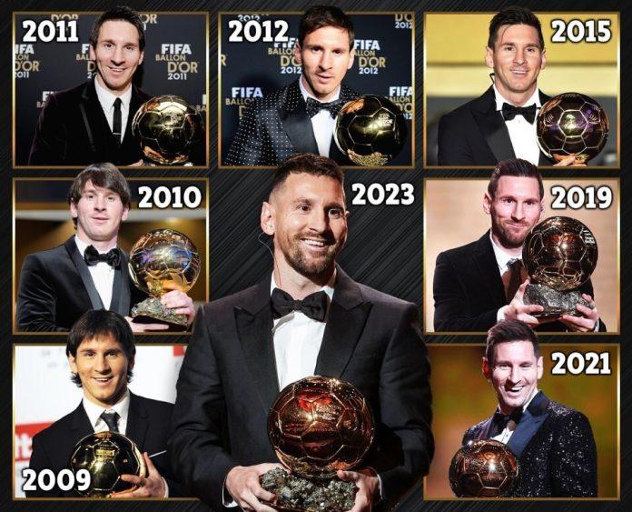 8 lần nhận Quả Bóng Vàng của Messi (Ảnh: Internet)