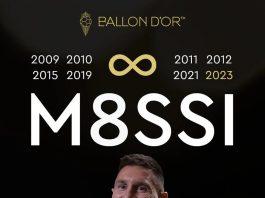 Messi giành quả bóng vàng thứ 8 (ảnh: Internet)
