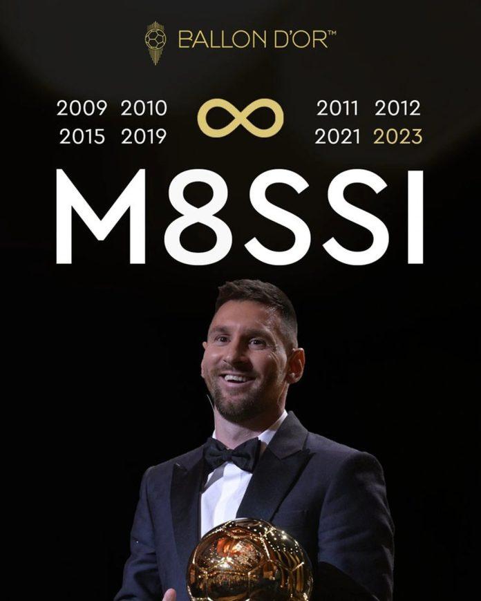 Messi giành quả bóng vàng thứ 8 (ảnh: Internet)