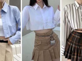 Phối đồ với áo sơ mi croprop siêu xinh