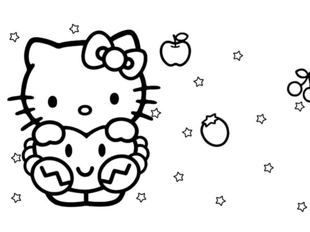 Tranh tô màu hello kitty (Nguồn: internet)