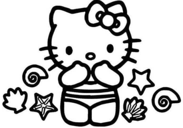 Tranh tô màu Hello Kitty (Nguồn: internet)