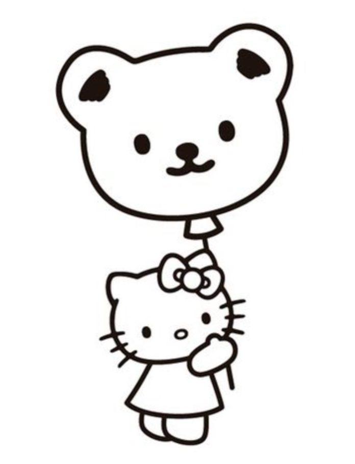 Tranh tô màu Hello Kitty (Nguồn: internet)