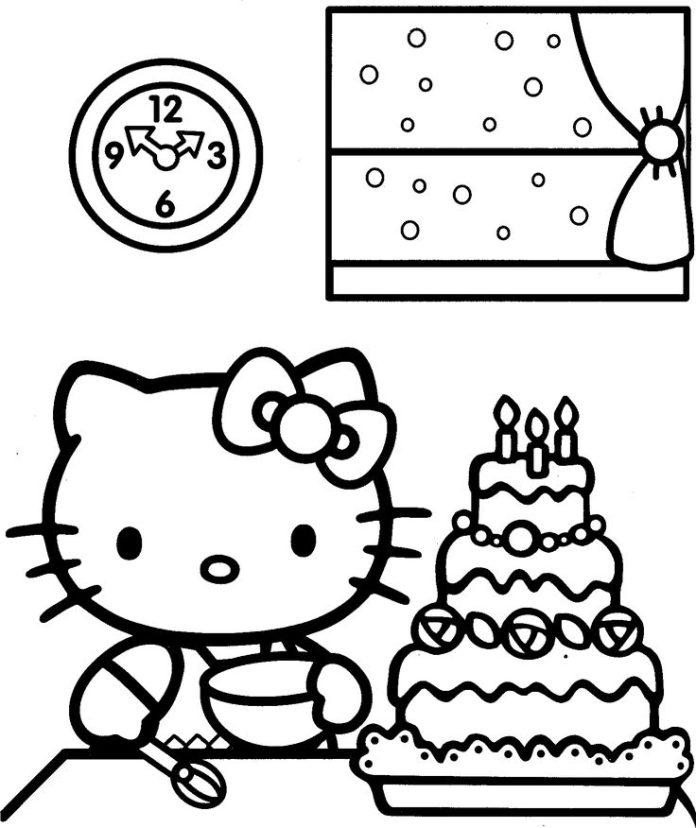 Tranh tô màu Hello Kitty (Nguồn: internet)