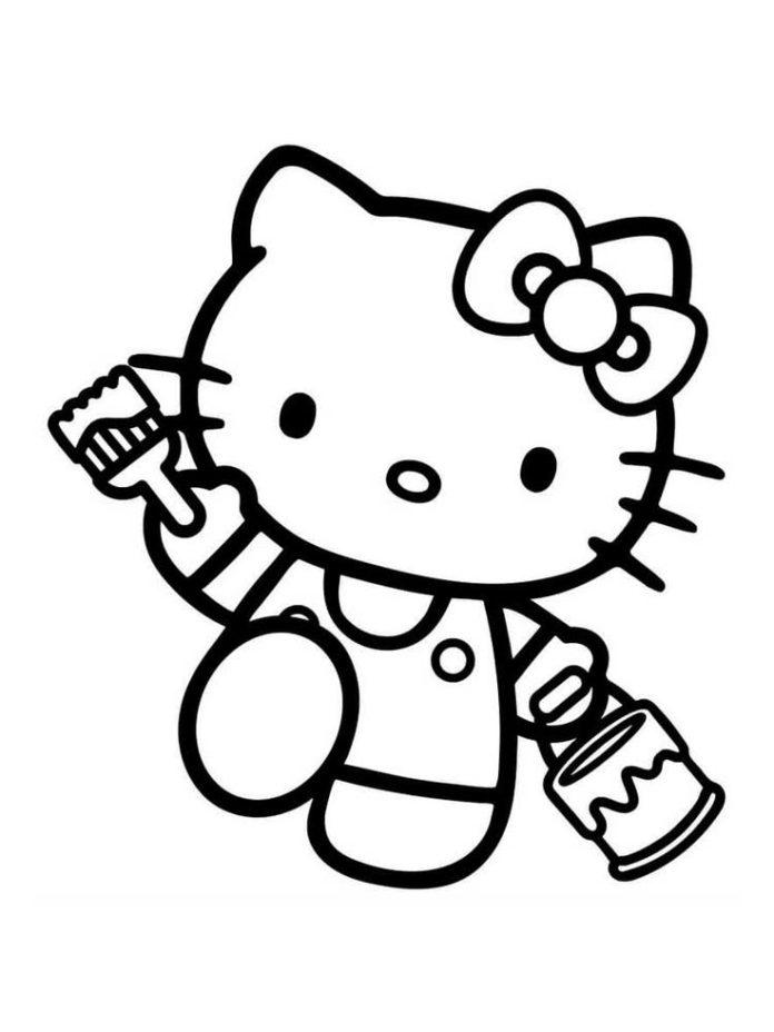 Tranh tô màu Hello Kitty (Nguồn: internet)