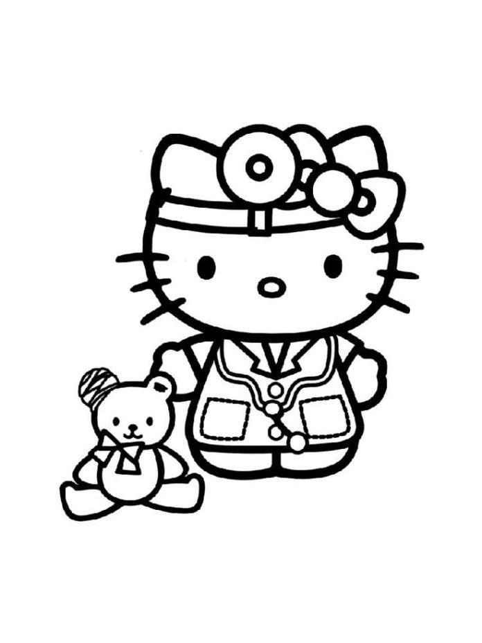 Tranh tô màu Hello Kitty (Nguồn: internet)