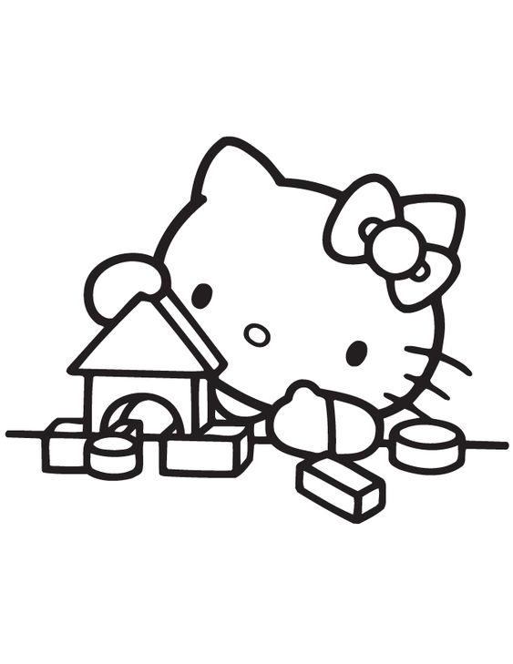 Tranh tô màu Hello Kitty (Nguồn: internet)
