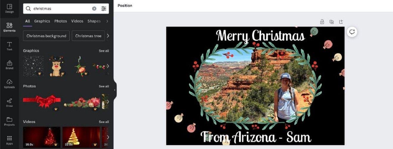 Tự thiết kế thiệp Giáng sinh trong Canva (Ảnh: Internet)
