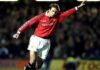 29 Dec 1998: David Beckham of Manchester United takes a free-kick during the FA Carling Premiership match against Chelsea played at Stamford Bridge in London, England. the match finished in a 0-0 draw. Mandatory Credit: Gary M Prior/Allsport