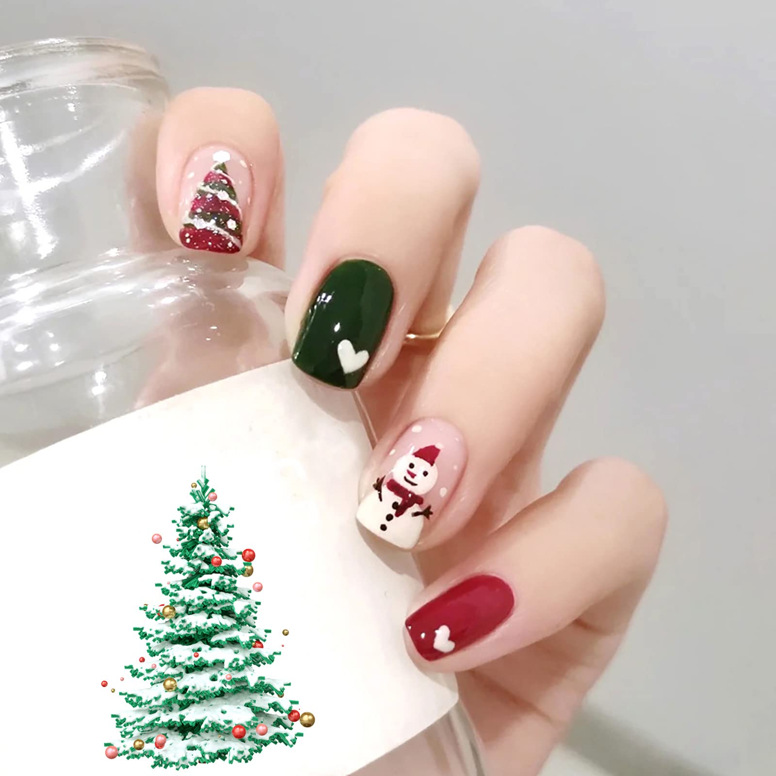Mẫu nail Giáng Sinh ngắn đơn giản đẹp nhất (Ảnh: Internet)