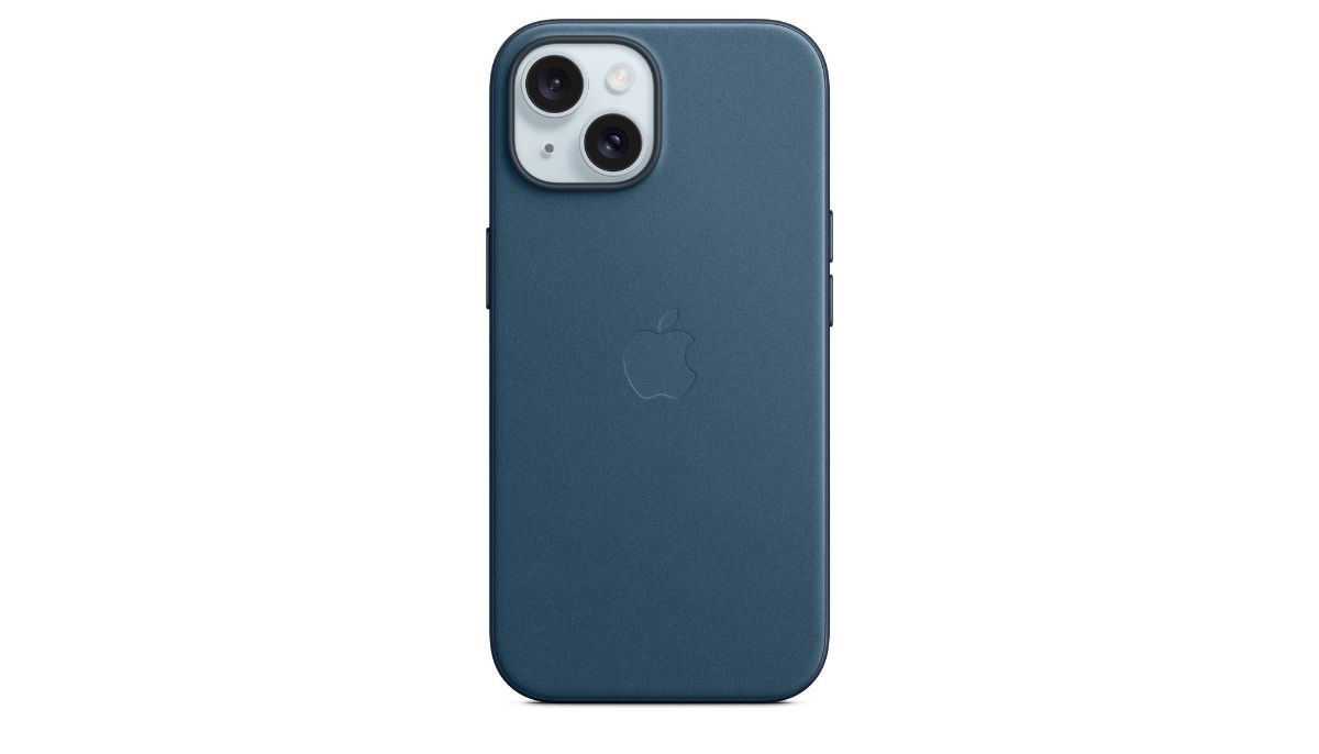 iPhone 15 Pro với ốp lưng FineWoven màu xanh Pacific (Ảnh: Internet)