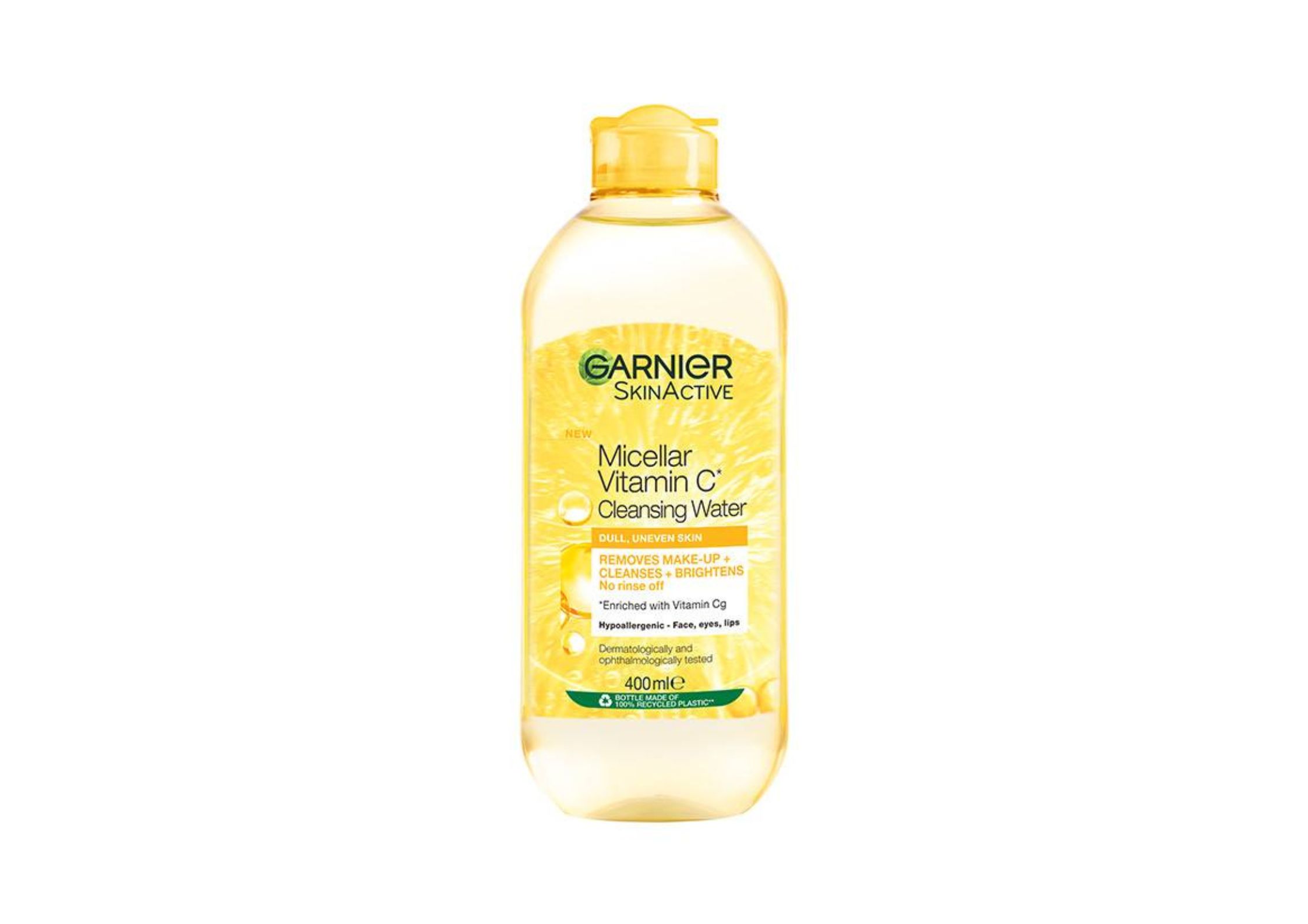 Nước tẩy trang Garnier Cleansing Micellar Water Vitamin C (màu vàng) (Ảnh: Internet).