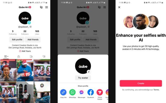 Cách tạo avatar bằng AI của TikTok (Ảnh: Internet)