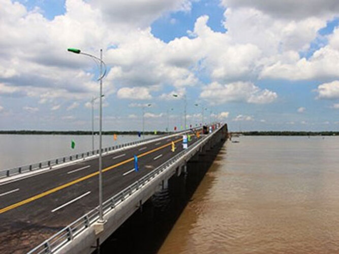 Cầu Cổ Chiên, tọa lạc tại tỉnh Tiền Giang (Nguồn: Internet)