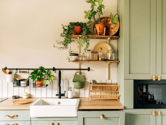 Trang trí cây xanh trong nhà bếp (Ảnh: Internet)