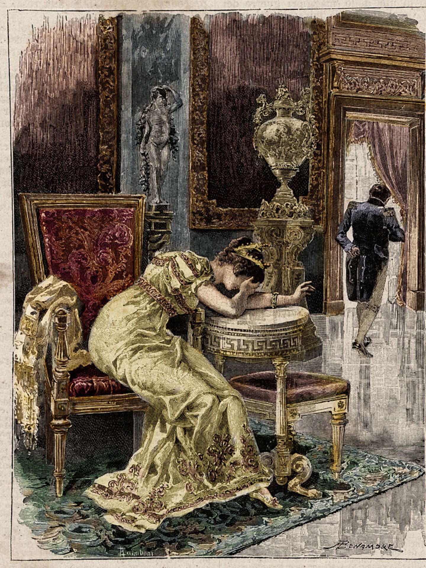 Joséphine vào cuối lễ cưới với Napoleon (Ảnh: Internet)