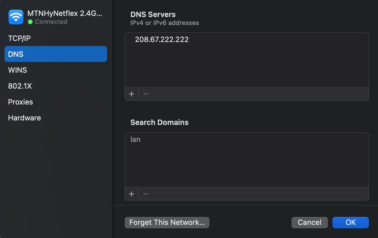 Cửa sổ DNS trong cài đặt hệ thống (Ảnh: Internet)