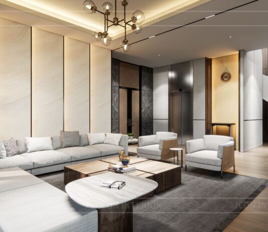 Phong cách thiết kế nội thất hiện đại, sự kết hợp hài hòa giữa ánh sáng, màu sắc và chất liệu tự nhiên (ảnh: Internet)