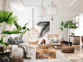 Phong cách thiết kế nội thất nhiệt đới, mang đến một bầu trời không khí yên bình và tĩnh lặng (ảnh: Internet)