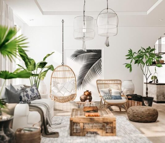 Phong cách thiết kế nội thất nhiệt đới, mang đến một bầu trời không khí yên bình và tĩnh lặng (ảnh: Internet)