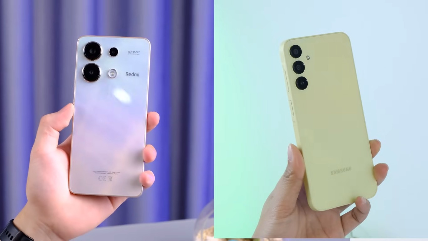 Redmi Note 13 có mặt lưng "hoàng hôn biển" đẹp hơn nhiều so với Galaxy A15 (Ảnh: Internet)
