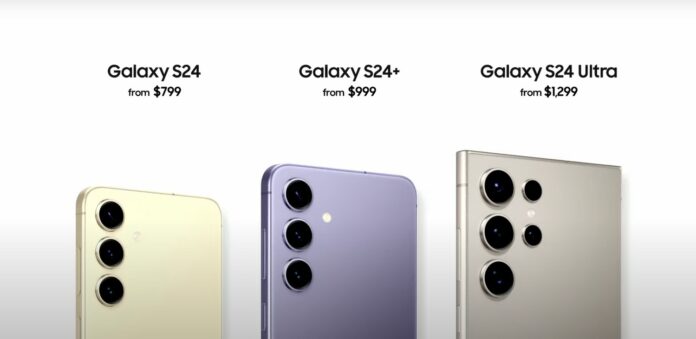Giá của dòng điện thoại Samsung Galaxy S24 (Ảnh: Internet)