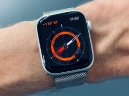Ứng dụng la bàn của đồng hồ thông minh Apple Watch (Ảnh: Internet)