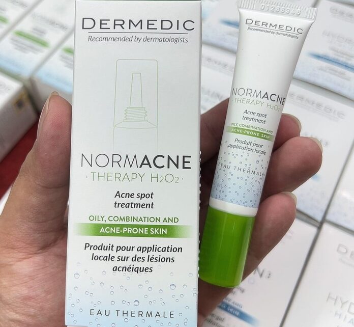 Kem chấm mụn Dermedic NORMACNE Therapy H2O2 Acne Spot Treatment phù hợp với làn da dầu, mụn (Ảnh: Internet)