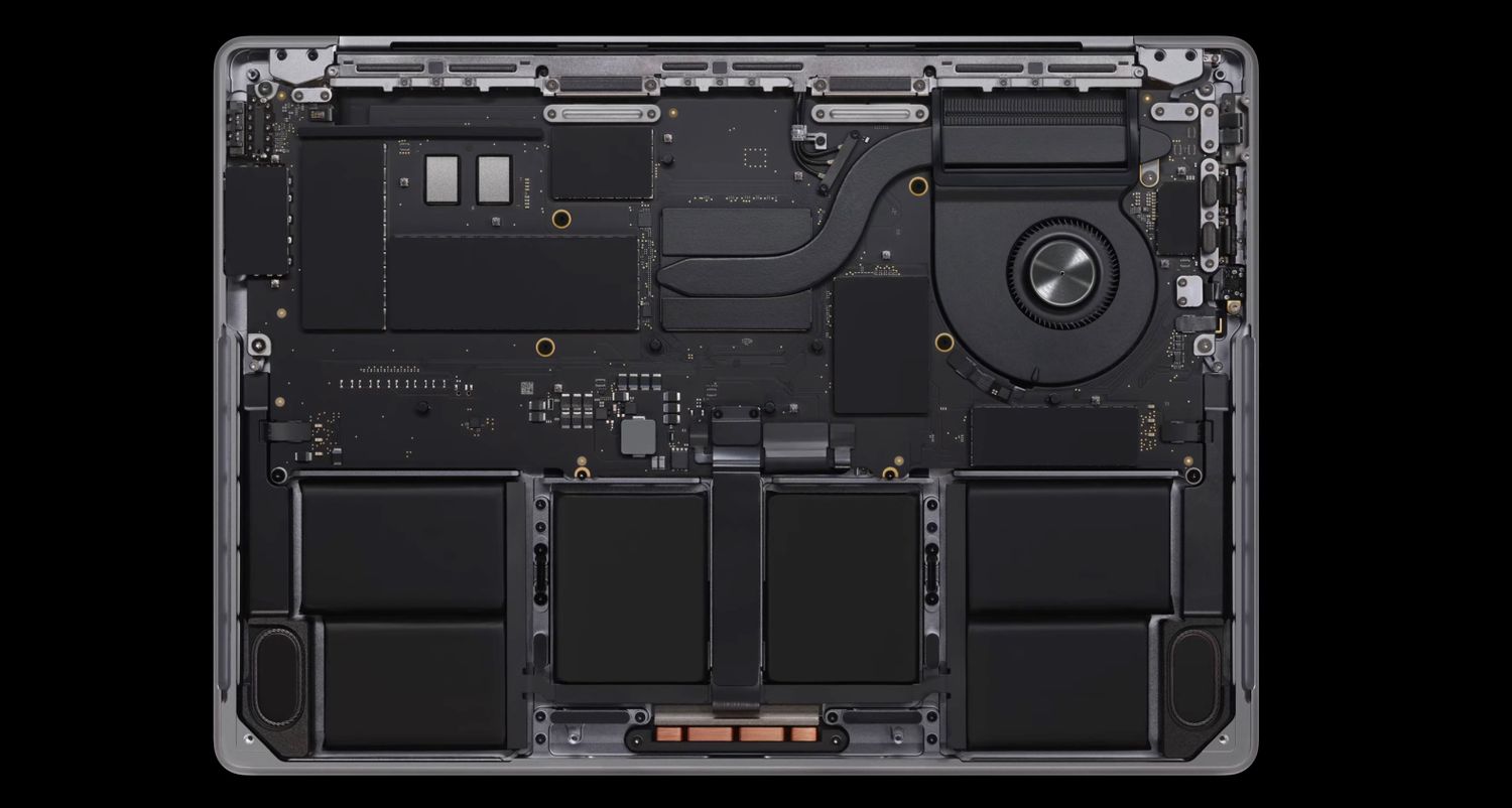 Các bộ phận bên trong của MacBook Pro M3 (Ảnh: Internet)