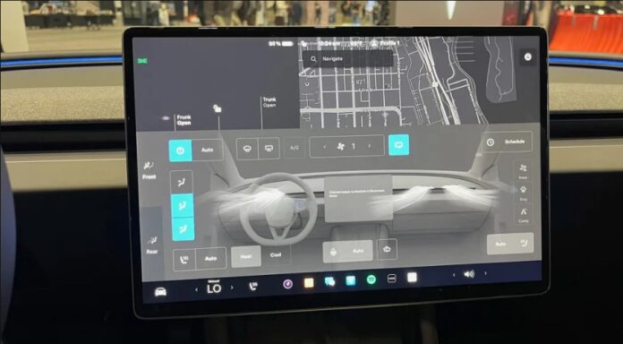 Màn hình của Tesla Model 3 Highland (Ảnh: Internet)