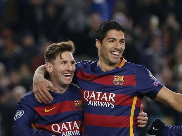 Suarez và Messi đã giành được cú ăn ba với Barca ở mùa giải 2014/15 (Ảnh: Internet)