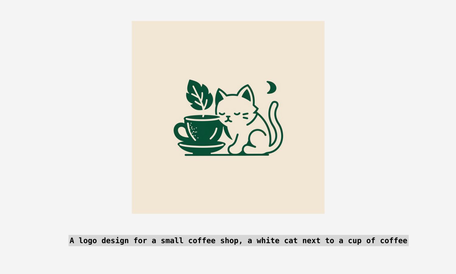 Logo chú mèo bên tách cà phê được tạo bằng Midjourney (Ảnh: Internet)